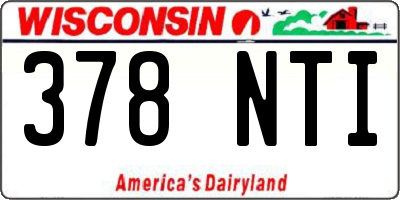 WI license plate 378NTI