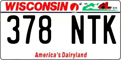 WI license plate 378NTK