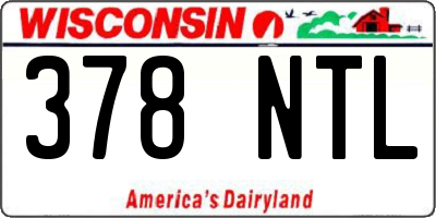 WI license plate 378NTL