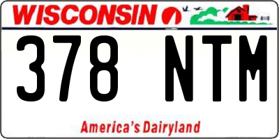 WI license plate 378NTM