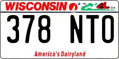WI license plate 378NTO