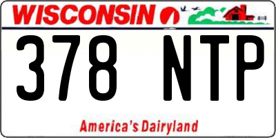 WI license plate 378NTP