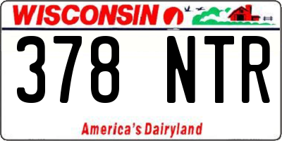 WI license plate 378NTR
