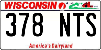 WI license plate 378NTS