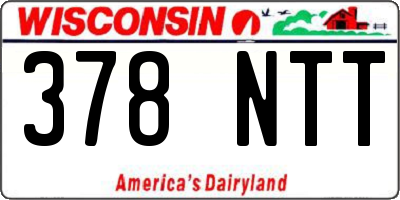 WI license plate 378NTT