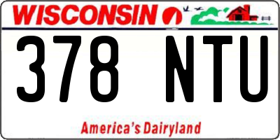 WI license plate 378NTU