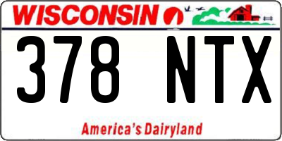 WI license plate 378NTX