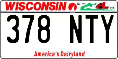 WI license plate 378NTY