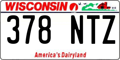 WI license plate 378NTZ
