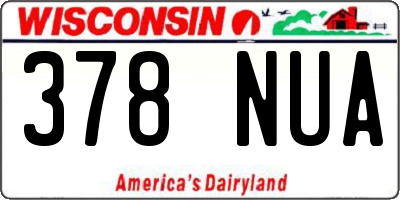 WI license plate 378NUA