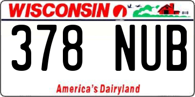 WI license plate 378NUB
