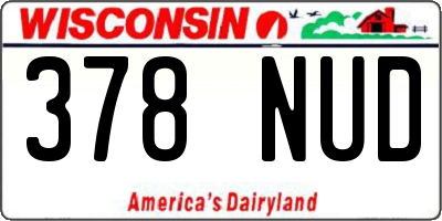 WI license plate 378NUD