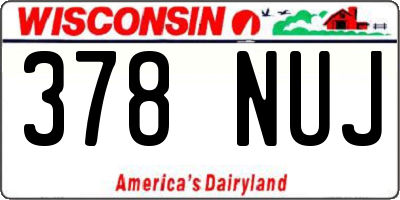 WI license plate 378NUJ