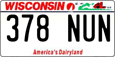 WI license plate 378NUN