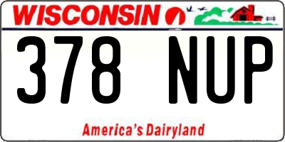 WI license plate 378NUP
