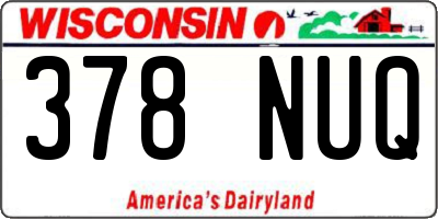 WI license plate 378NUQ