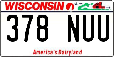 WI license plate 378NUU
