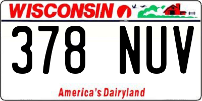 WI license plate 378NUV