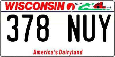 WI license plate 378NUY