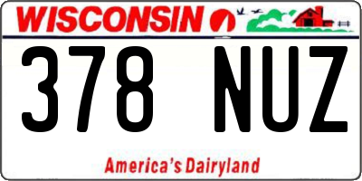 WI license plate 378NUZ