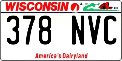 WI license plate 378NVC