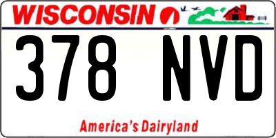 WI license plate 378NVD