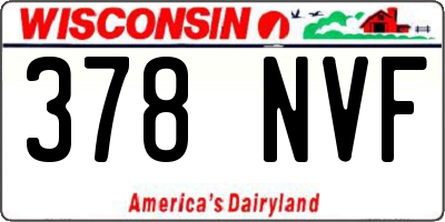 WI license plate 378NVF