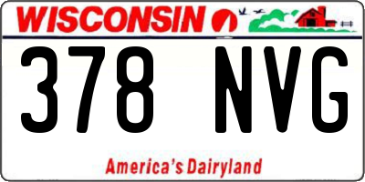 WI license plate 378NVG