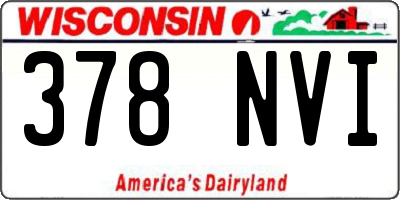 WI license plate 378NVI