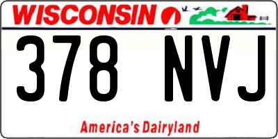 WI license plate 378NVJ