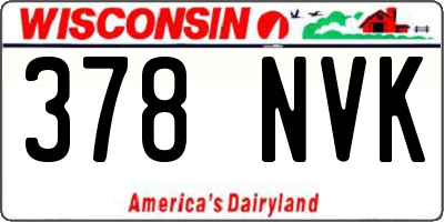 WI license plate 378NVK