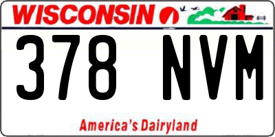 WI license plate 378NVM