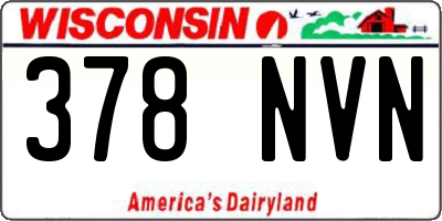 WI license plate 378NVN