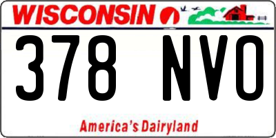 WI license plate 378NVO