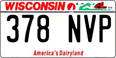 WI license plate 378NVP