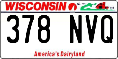 WI license plate 378NVQ