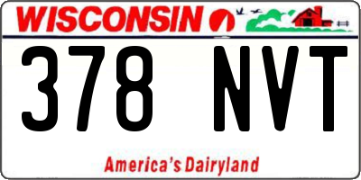 WI license plate 378NVT