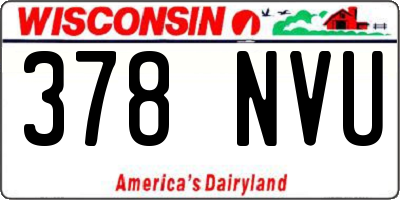 WI license plate 378NVU
