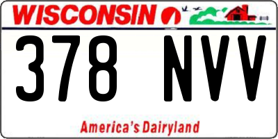 WI license plate 378NVV
