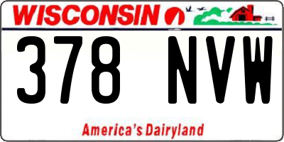 WI license plate 378NVW
