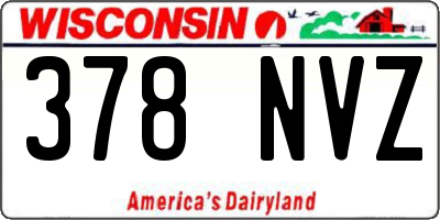 WI license plate 378NVZ