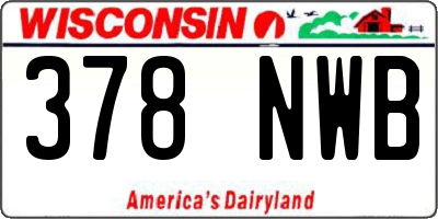 WI license plate 378NWB