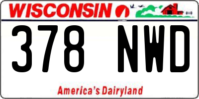 WI license plate 378NWD