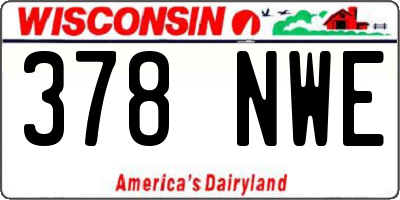 WI license plate 378NWE
