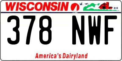 WI license plate 378NWF