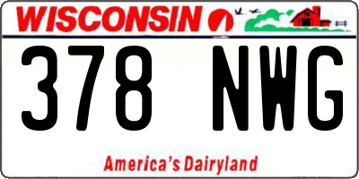 WI license plate 378NWG