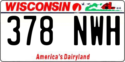 WI license plate 378NWH