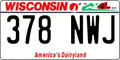 WI license plate 378NWJ