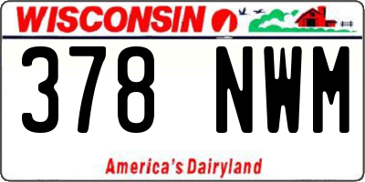 WI license plate 378NWM