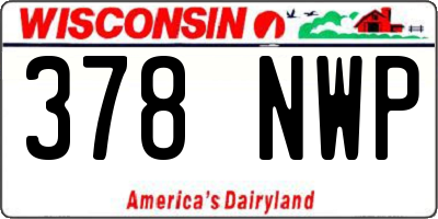 WI license plate 378NWP